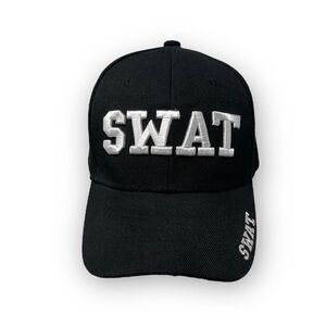 One Shot Law Enforecement SWAT Adjustable Baseball Cap Hat Black OSFM